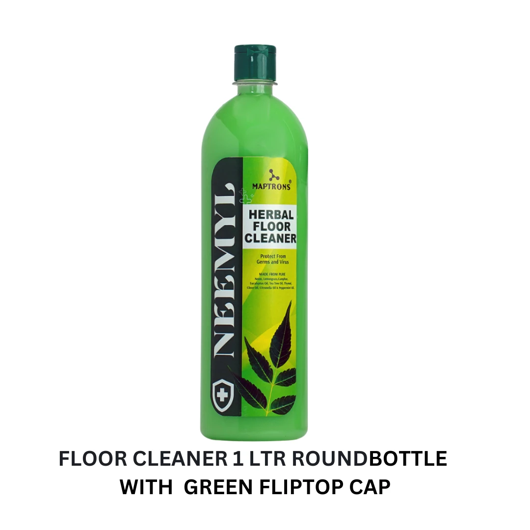 FLOOR CLEANER 1 LTR EMPTY BOTTLE WITH GREEN FLIP TOP CAP 500 QTY