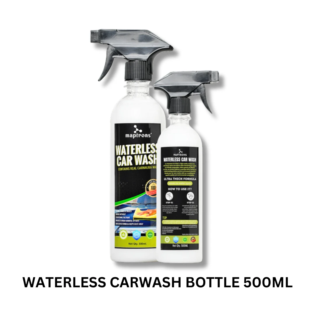 WATERLESS CARWASH EMPTY 500 ML ROUND BOTTLE WITH BLACK SPRAY PUMP 500 QTY